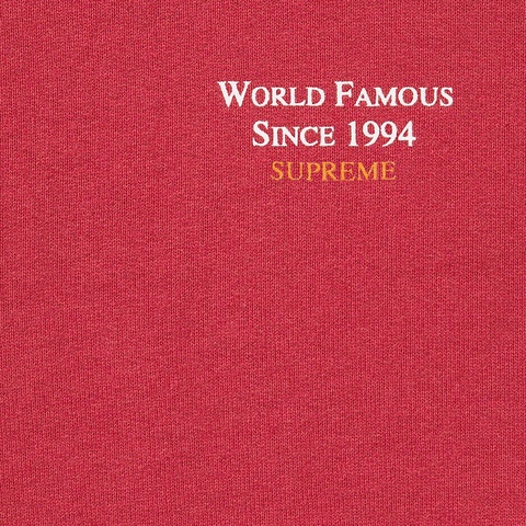 Supreme World Famous Micro Hooded Sweatshirt - Dark Red