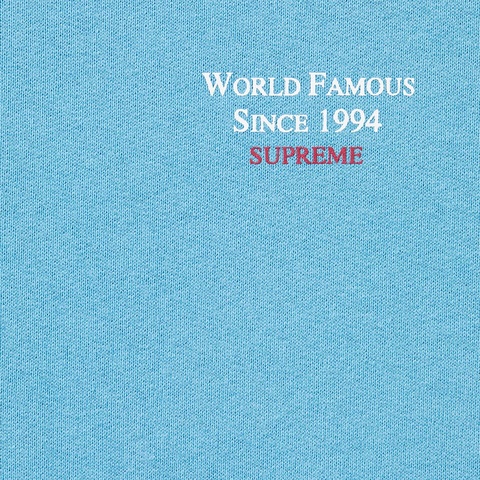Supreme World Famous Micro Hooded Sweatshirt - Light Blue