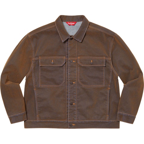Supreme Flocked Denim デニム セットアップ ブラウン Flocked Denim Trucker Jacket - spring/summer 2023 - Supreme