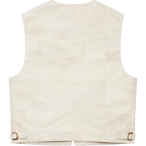 Supreme Patchwork Leather Cargo Vest - White