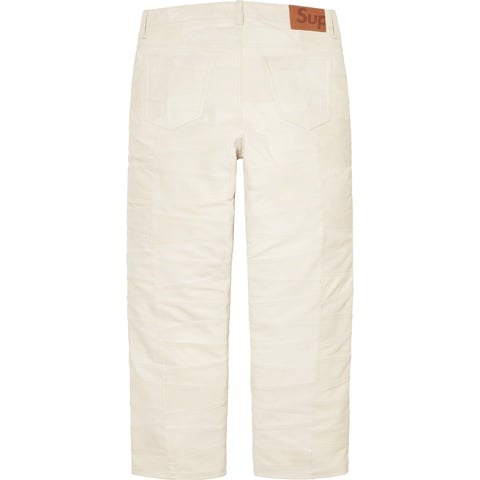 Supreme Patchwork Leather 5-Pocket Jean - White
