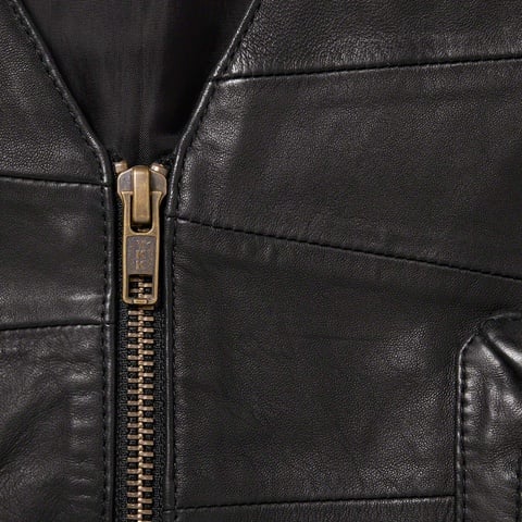 Supreme Patchwork Leather Cargo Vest - Black