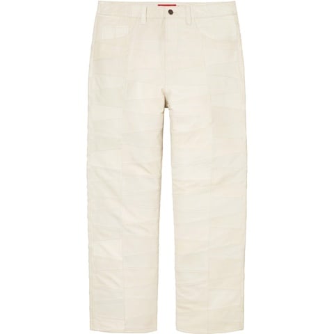 Supreme Patchwork Leather 5-Pocket Jean - White