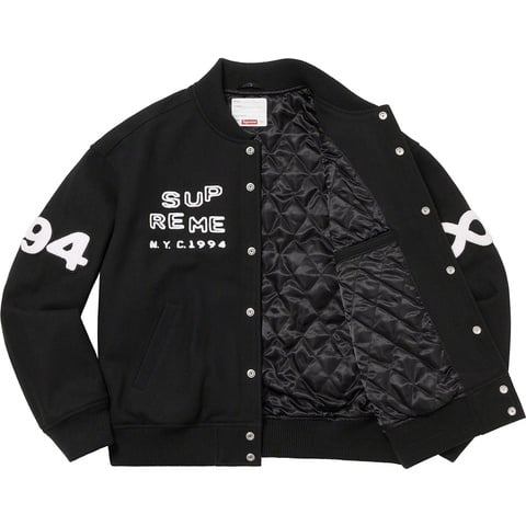 Supreme Tourist Varsity Jacket - Black