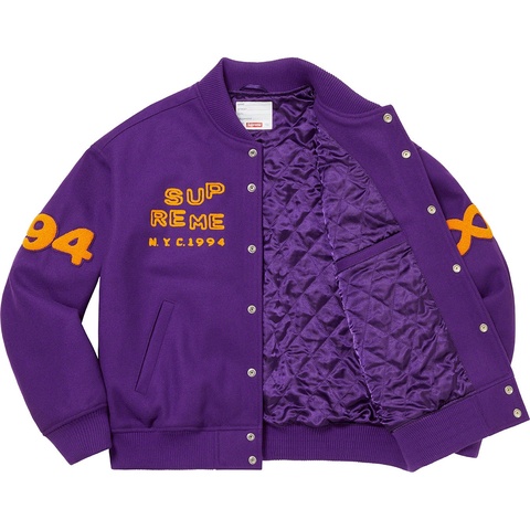 Supreme Tourist Varsity Jacket - Purple