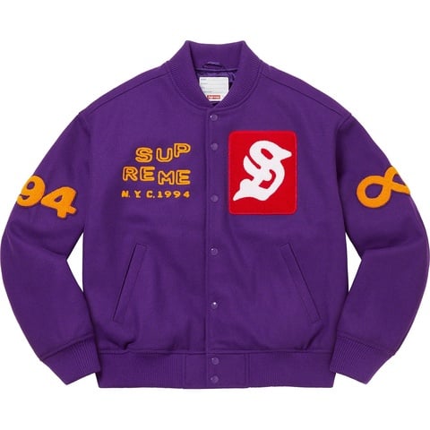 Supreme Tourist Varsity Jacket - Purple