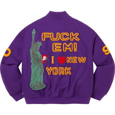 Supreme Tourist Varsity Jacket - Purple