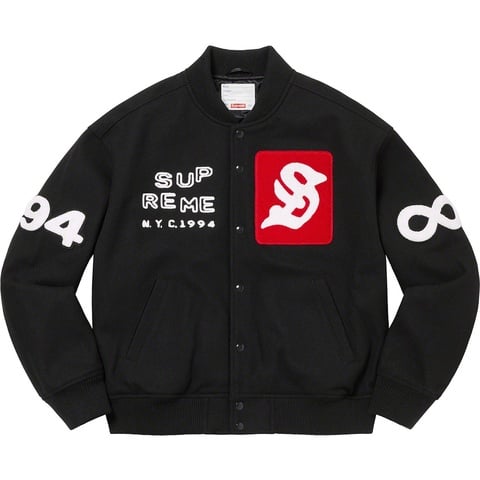 Supreme Tourist Varsity Jacket - Black