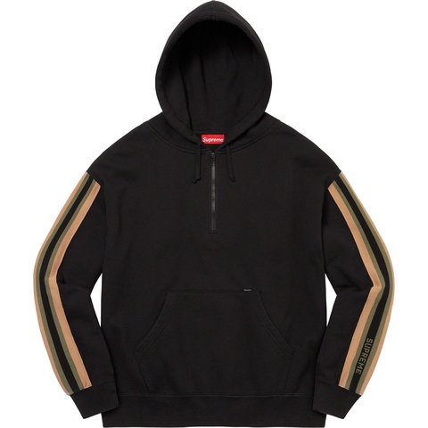 Supreme Half Zip Hooded Sweatshirt - Black