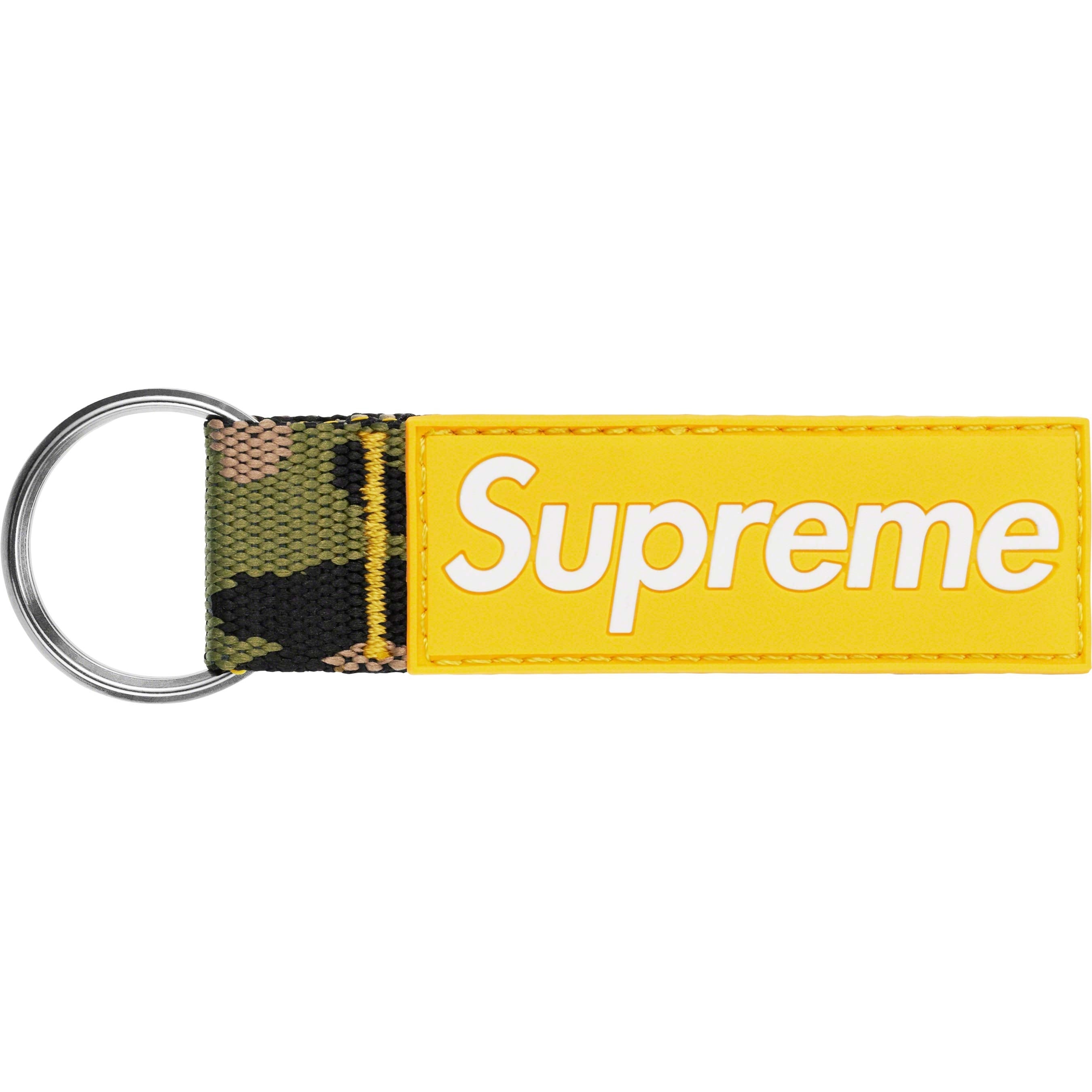 Supreme Webbing Keychain (SS23) - Yellow Camo - $18