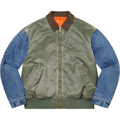 Supreme Denim Sleeve MA-1 - Olive