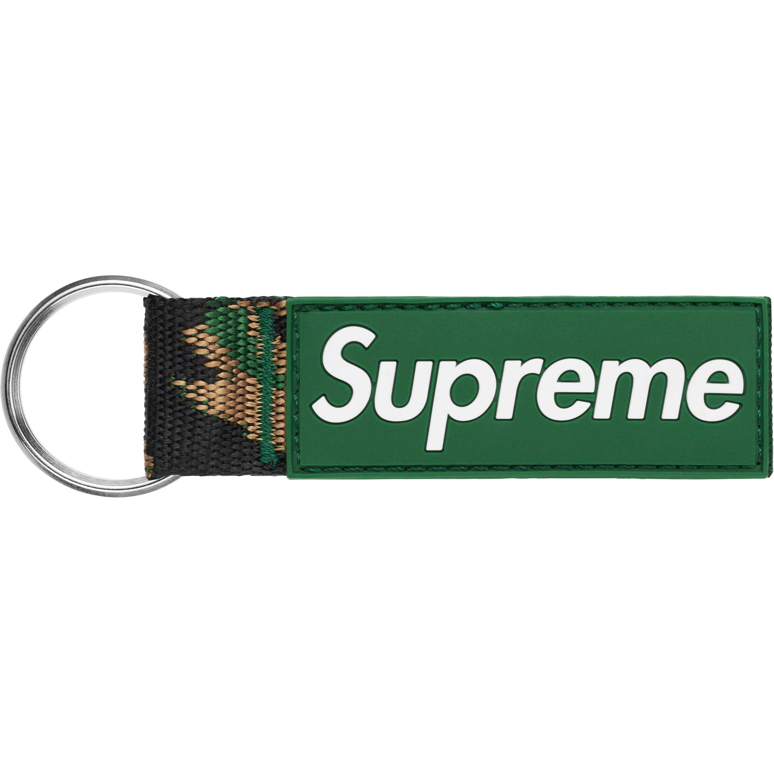 Supreme Webbing Keychain (SS23) - Green Camo - $18
