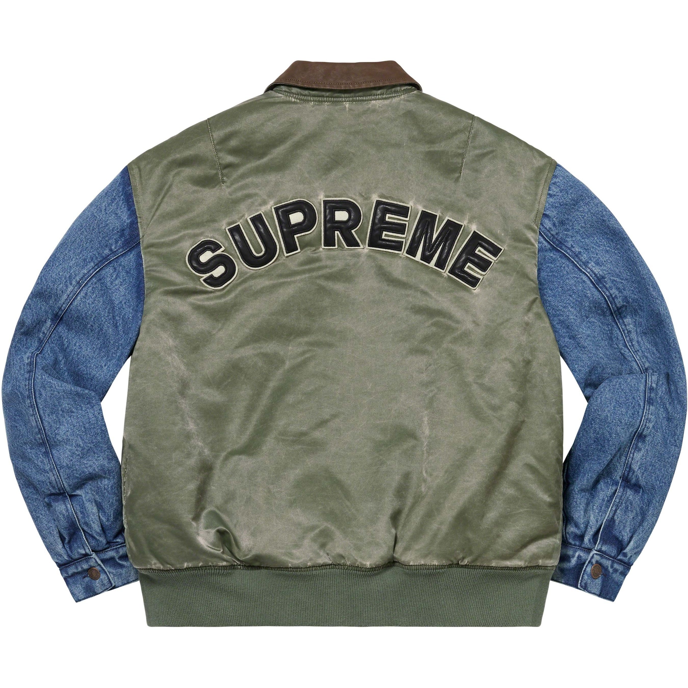 Supreme Denim Sleeve MA-1 (SS23) - Olive - $398