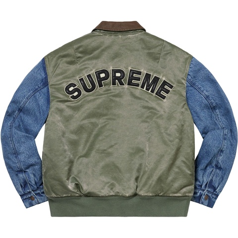 Supreme Denim Sleeve MA-1 - Olive