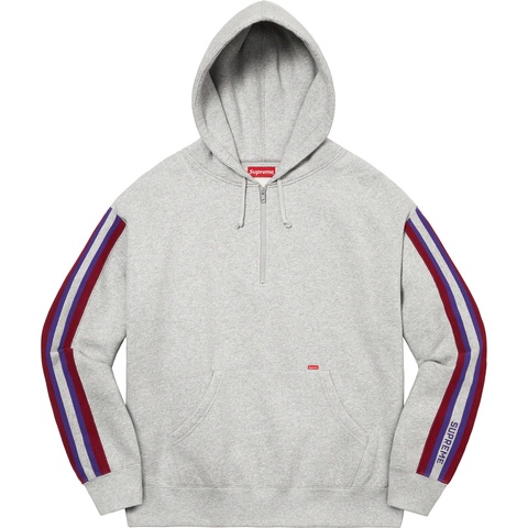 Supreme Half Zip Hooded Sweatshirt - Heather Grey