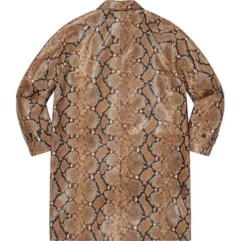 Supreme Leather Snake Trench Coat - Brown