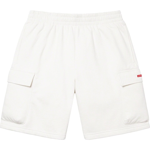 Supreme Small Box Baggy Cargo Sweatshort - White