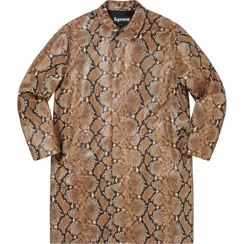 Supreme Leather Snake Trench Coat - Brown