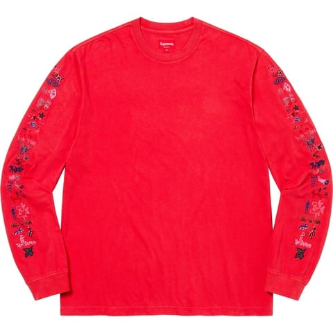 Supreme AOI Icons L/S Top - Washed Red
