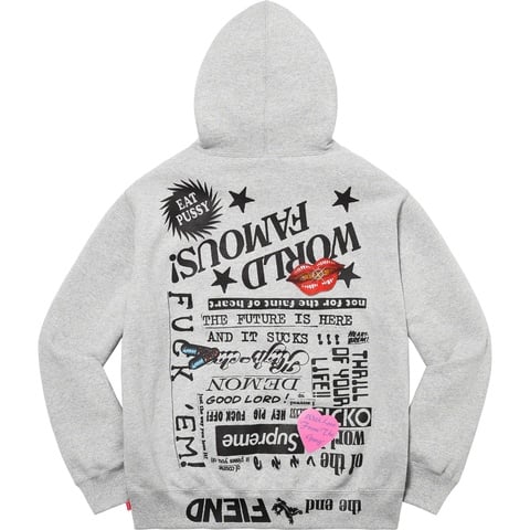 Supreme Fiend Hooded Sweatshirt - Heather Grey