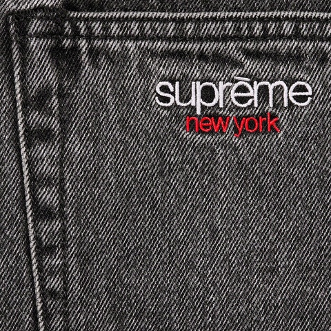 Supreme Baggy Denim Short - Washed Black