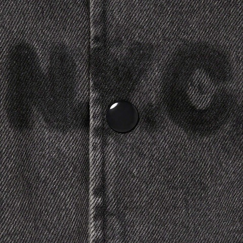 Supreme Washed Knockout Denim Varsity Jacket - Washed Black