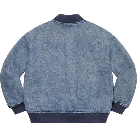 Washed Knockout Denim Varsity Jacket - SupremeCommunity