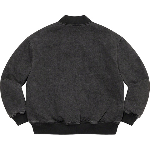 Washed Knockout Denim Varsity Jacket - Supreme