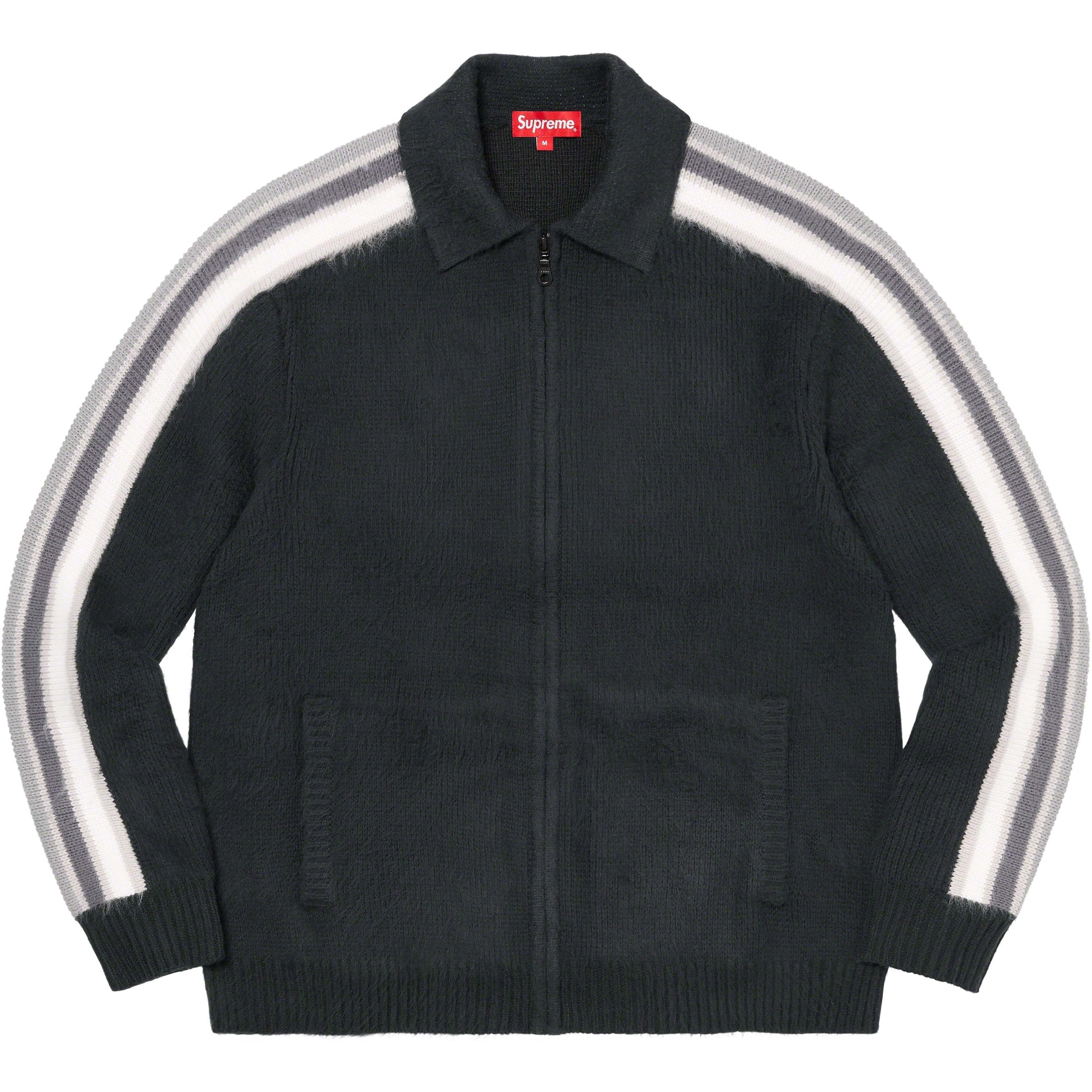 Supreme Sleeve Stripe Zip Up Sweater (SS23) - Black - $188