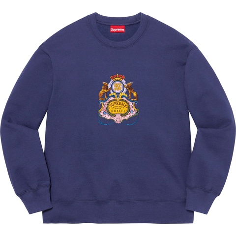 Supreme Crest Crewneck - Washed Navy