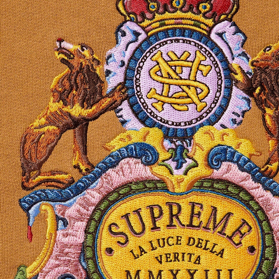 Supreme Crest Crewneck (SS23) - Dark Mustard - $158