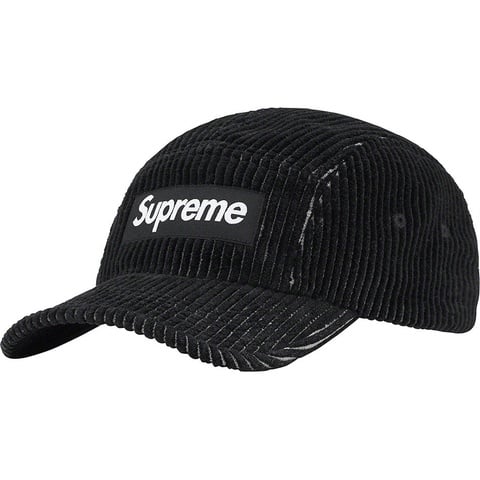 Supreme 2-Tone Corduroy Camp Cap - Black