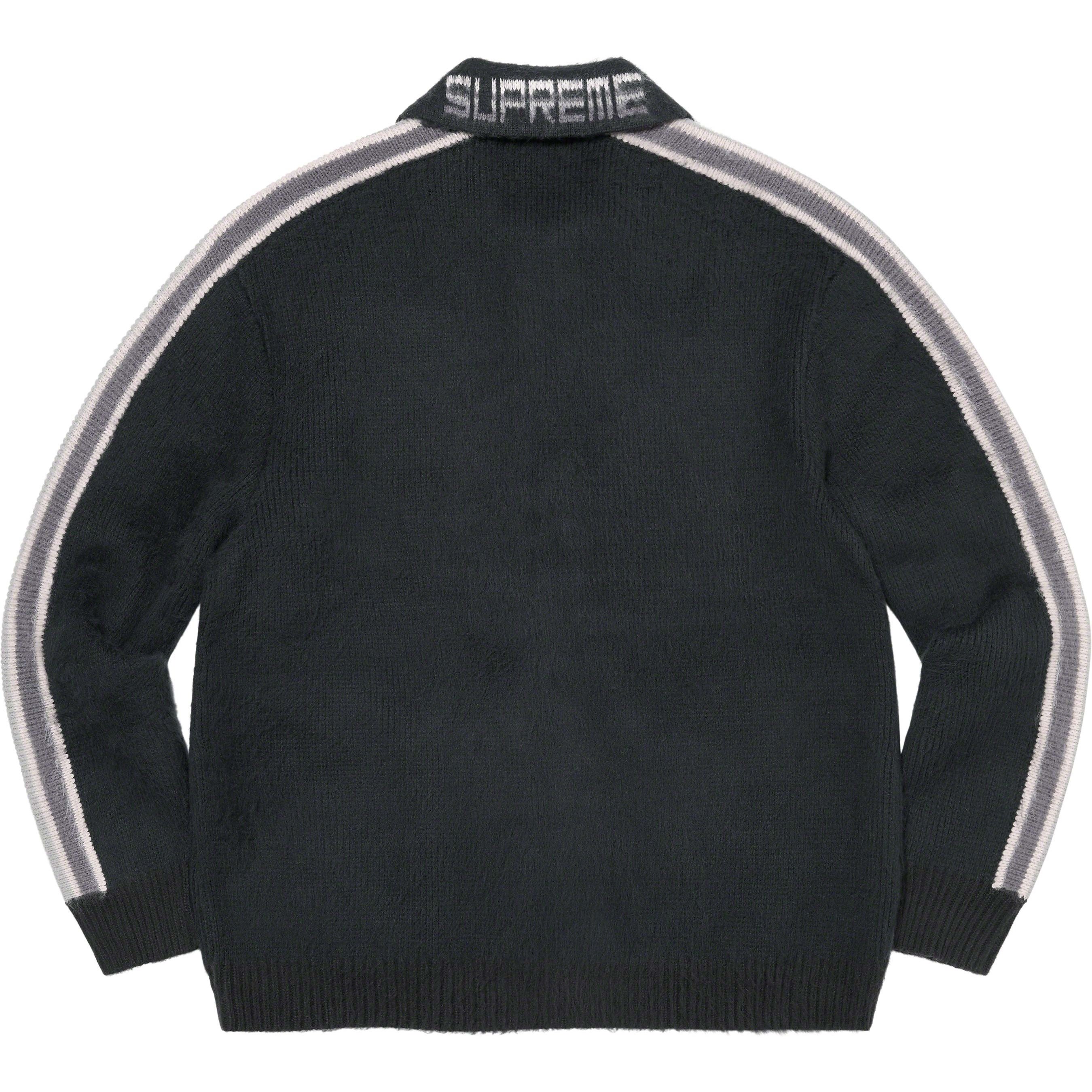 Supreme Sleeve Stripe Zip Up Sweater (SS23) - Black - $188