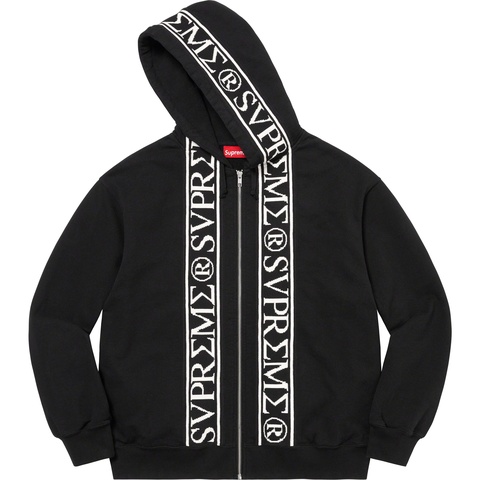 Supreme Roman Zip Up Hooded Sweatshirt - Black