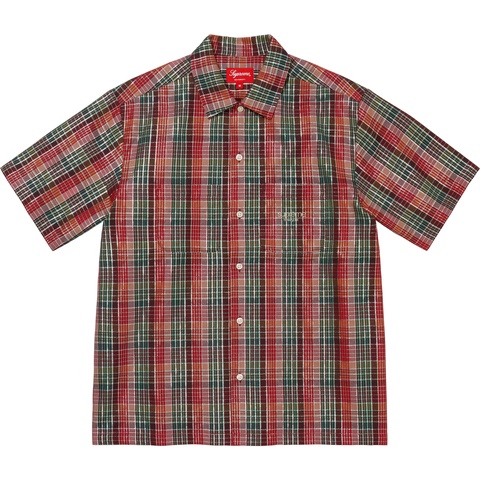 Supreme Metallic Plaid S/S Shirt - Red