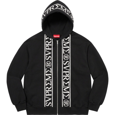 Supreme Roman Zip Up Hooded Sweatshirt - Black