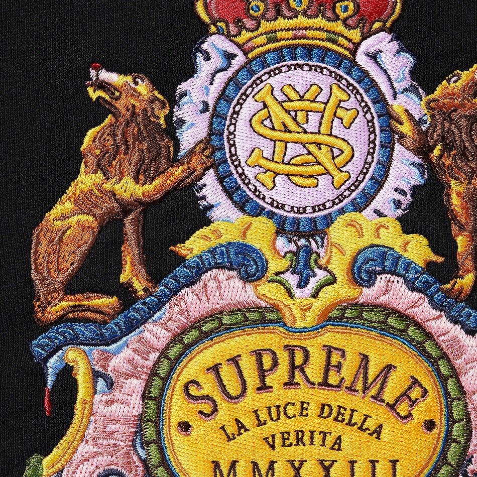 Supreme Crest Crewneck (SS23) - Black - $158