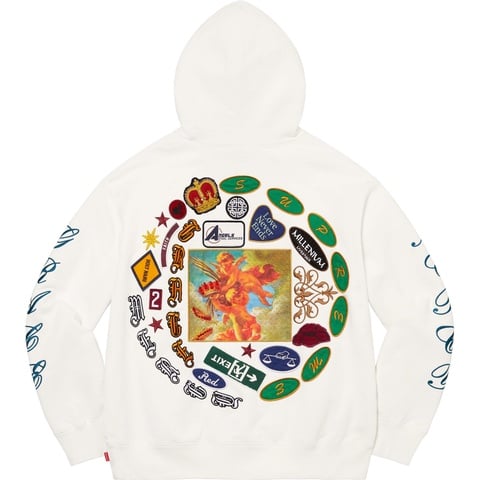Supreme Patches Spiral Hooded Sweatshirt - White
