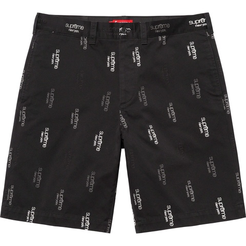 Supreme Classic Logo Chino Short - Black