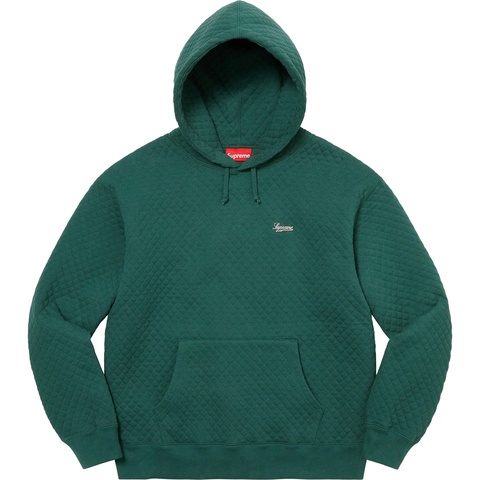 Supreme Micro Quilted Hooded Sweatshirt - Dark Pine