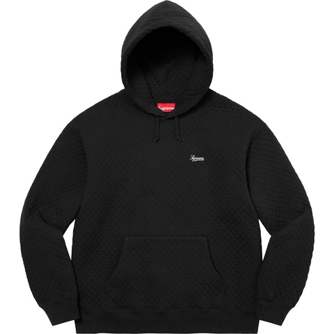 Supreme Micro Quilted Hooded Sweatshirt - Black