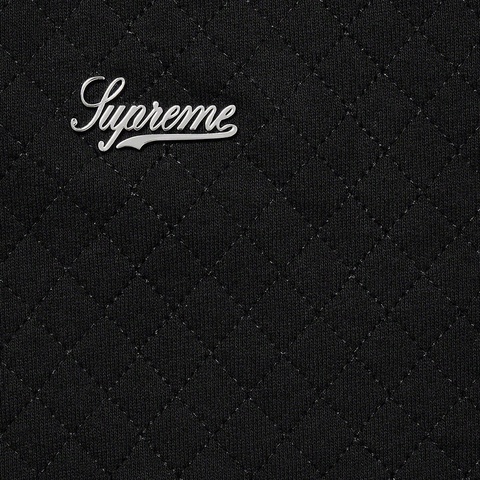 Supreme Micro Quilted Hooded Sweatshirt - Black