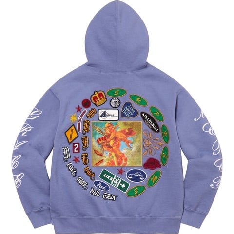 Supreme Patches Spiral Hooded Sweatshirt - Light Purple