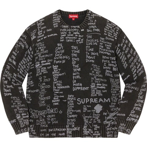 【美品】Supreme Gonz Poems Sweater L black 黒 Gonz Poems Sweater - spring/summer 2023 - Supreme