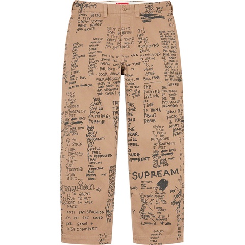 Supreme Gonz Poems Chino Pant - Khaki