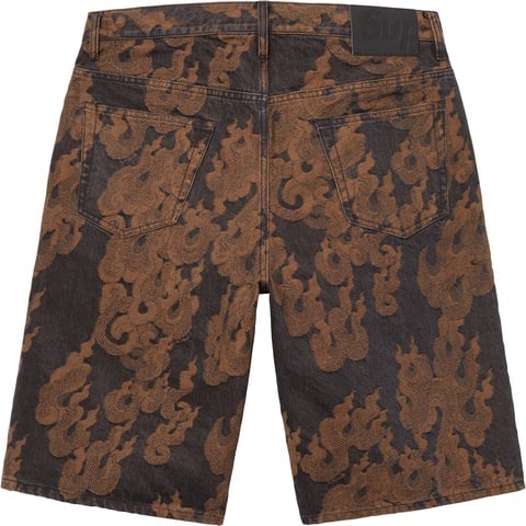パンツ supreme Flames Jacquard Denim Shorts Flames Jacquard Baggy Denim Short - Supreme