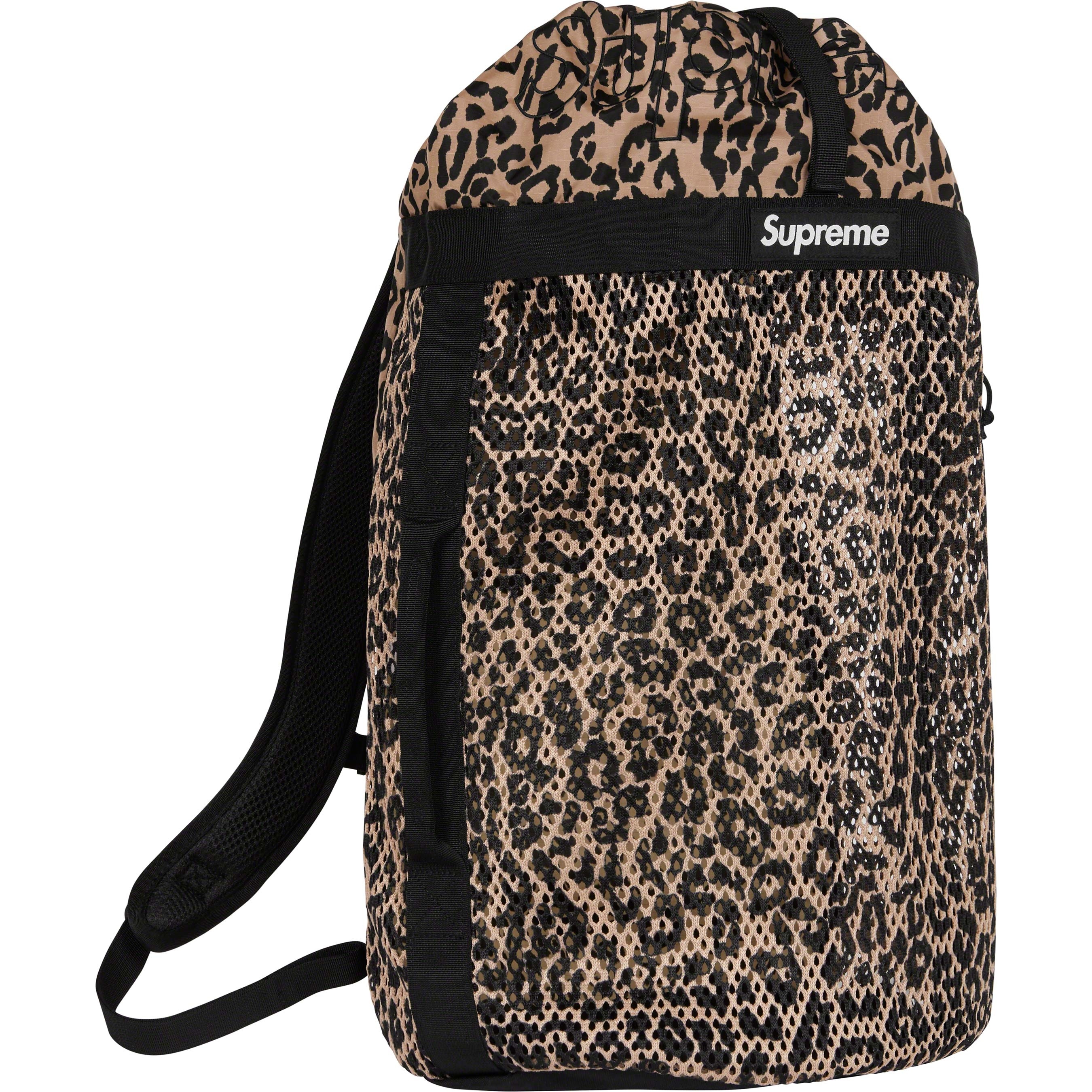 Supreme Mesh Backpack (SS23) - Leopard - $118
