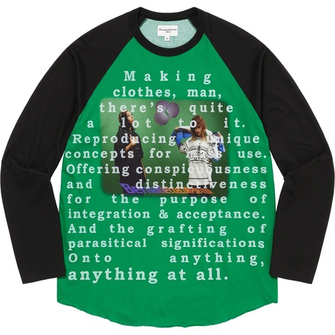 Supreme Supreme/Bernadette Corporation Raglan L/S Top - Green