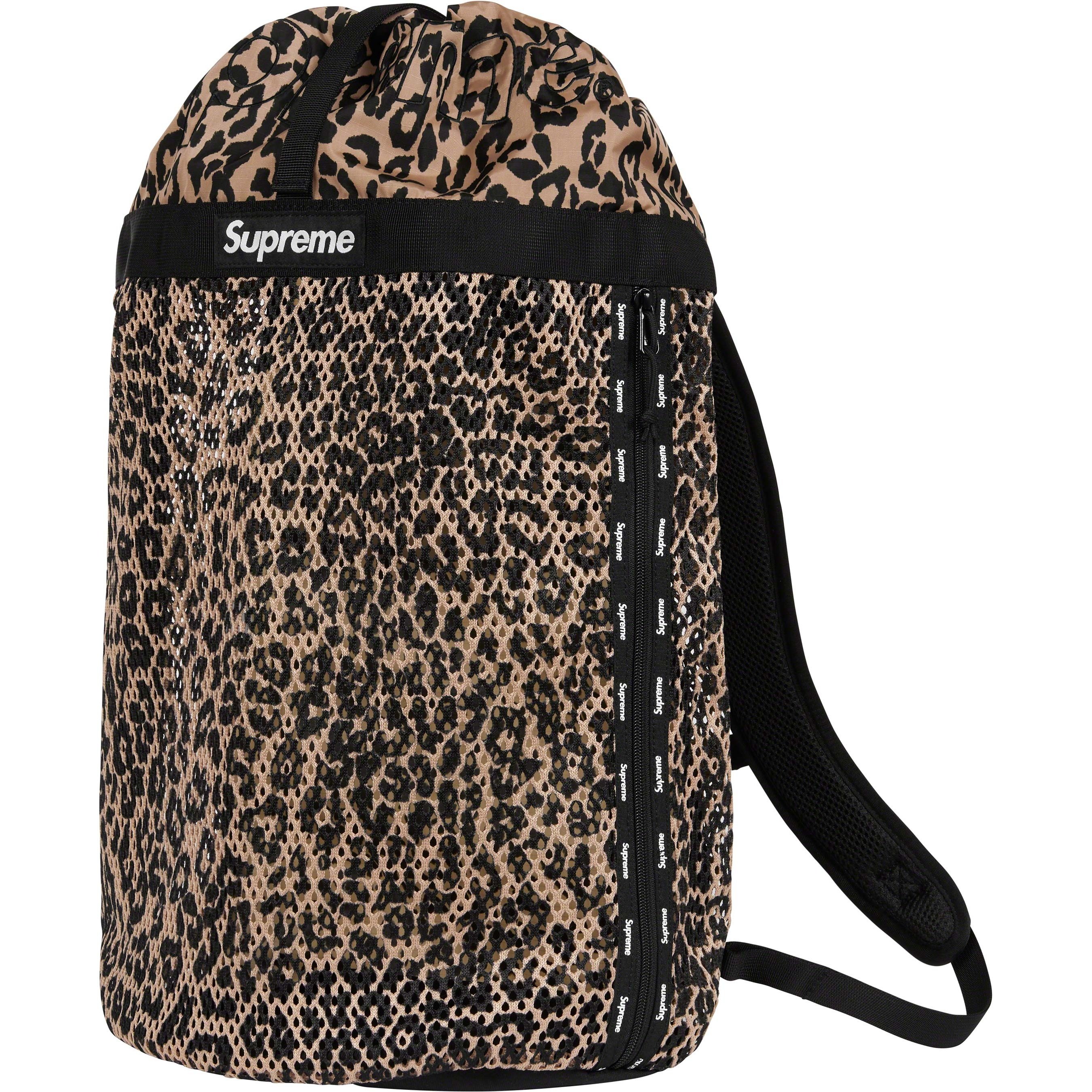 Supreme Mesh Backpack (SS23) - Leopard - $118