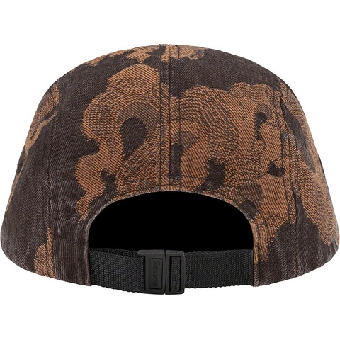 Supreme Flames Jacquard Denim Camp Cap - Washed Black